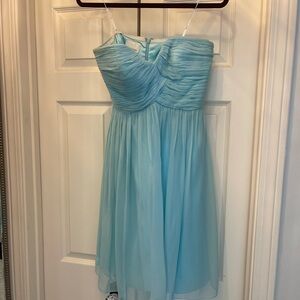 Donna Morgan Ice Blue Strapless Chiffon Party Dress